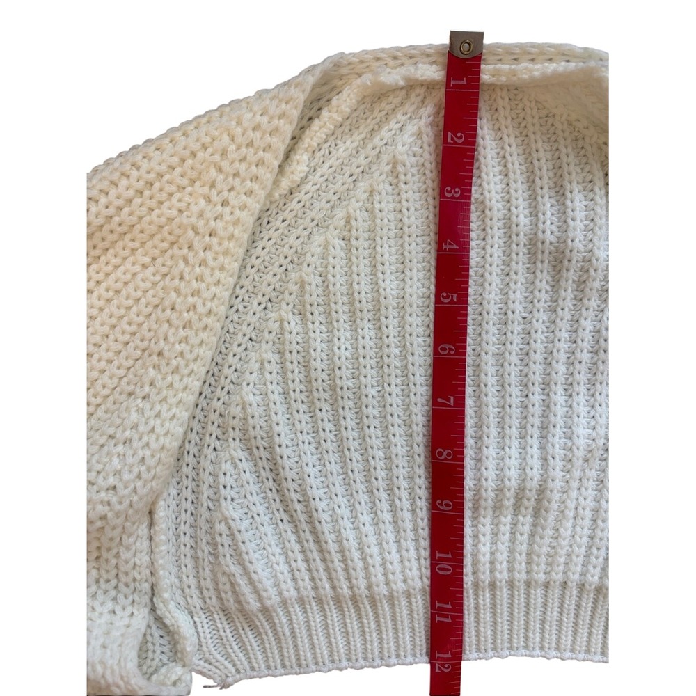 SHEIN White Ribbed Knit Cropped Shrug Bolero Sweater Size S yoga pilates capsule - Picture 7 of 7